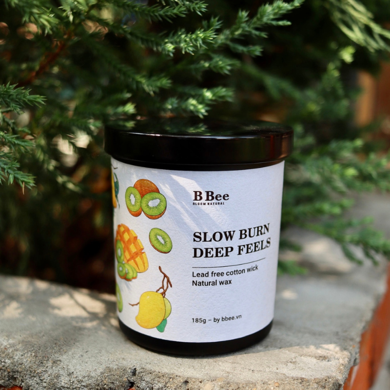[TẶNG STICKER] Nến Thơm Quà Tặng Cao Cấp Slow Burn, Deep Feels Hương Trái Cây Ngọt Mát B Bee Candle