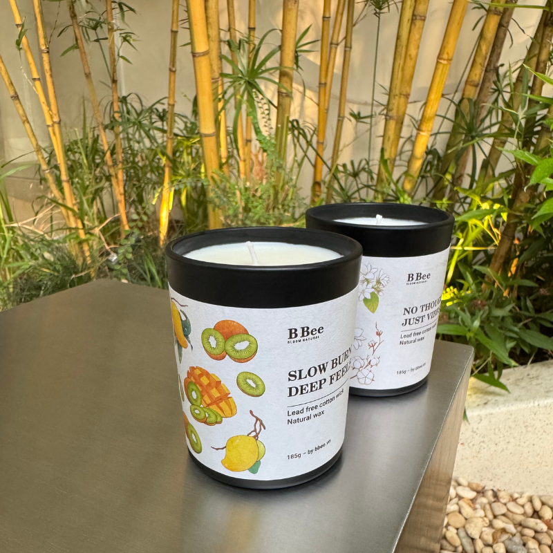 [TẶNG STICKER] Nến Thơm Quà Tặng Cao Cấp Slow Burn, Deep Feels Hương Trái Cây Ngọt Mát B Bee Candle