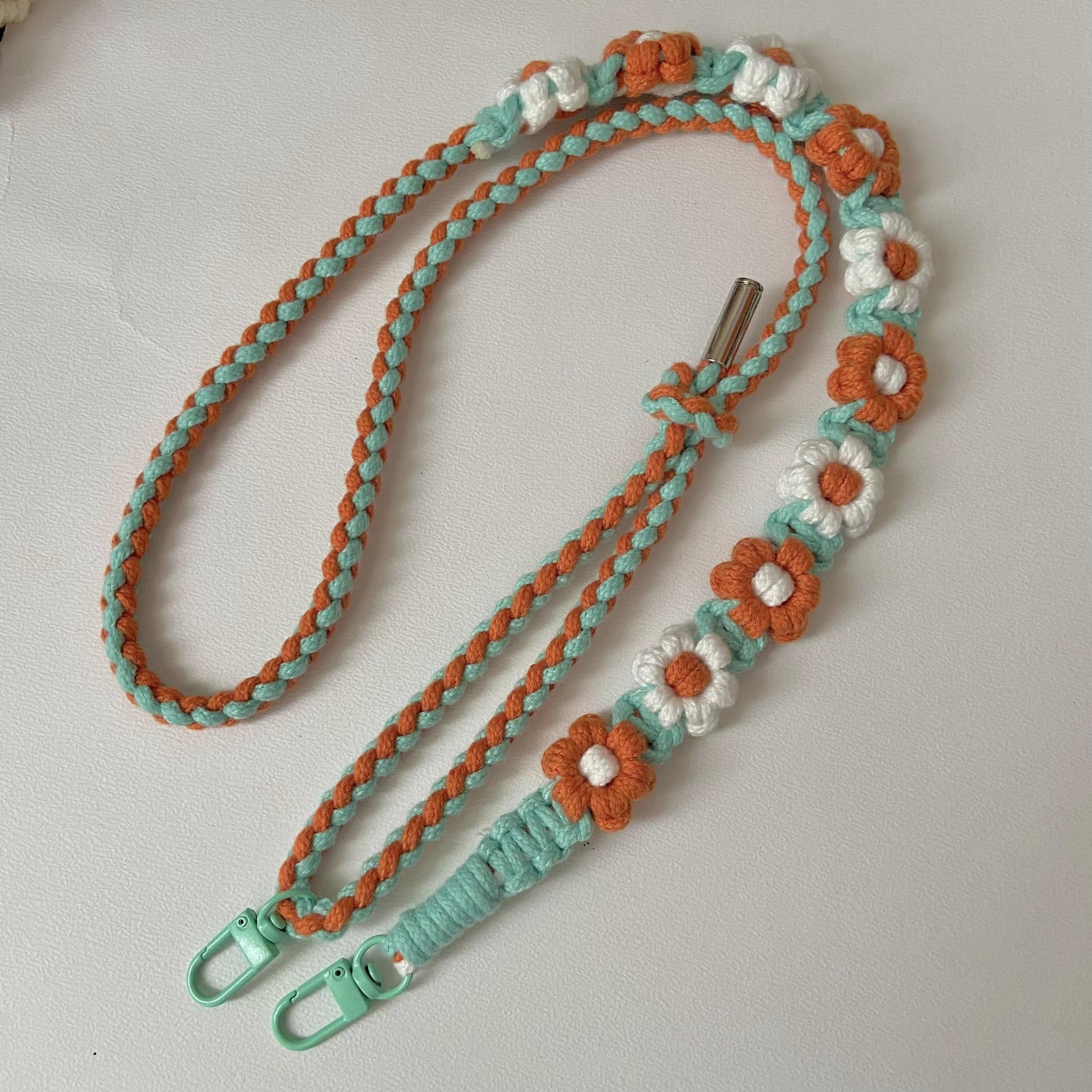 [Tặng thẻ cài ĐT] Dây đeo hoa đa năng Điện thoại điều chỉnh độ dài Macrame handmade B Bee